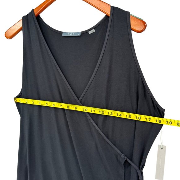 Tart Collections Wrap Dress Solid Black Modal Stretch Sleeveless V Neck Size 0X - Picture 12 of 13